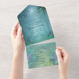 Enchanted  Forest Mist  All In One Invitation