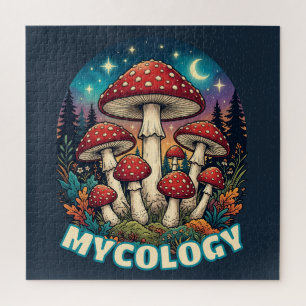 Enchanted Forest Mushroom Art Jigsaw Puzzle