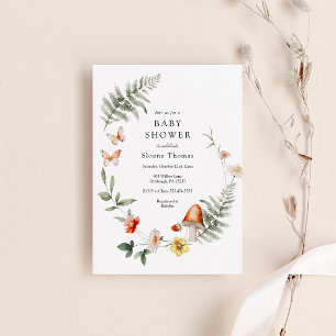 Enchanted Forest Mushroom Baby Shower Invitation