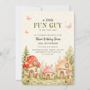 Enchanted Forest Mushroom Baby Shower Invitation