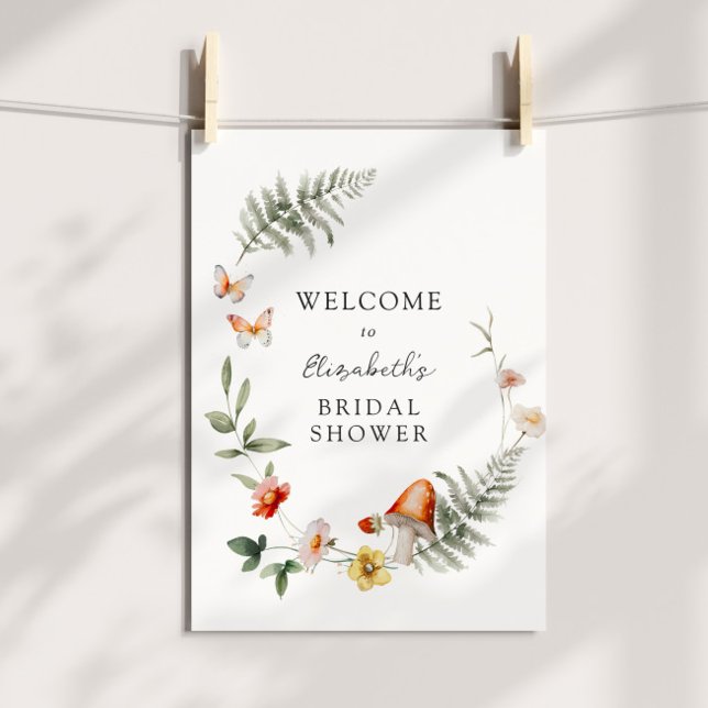 Enchanted Forest Mushroom Bridal Shower Welcome Poster (Creator Uploaded)