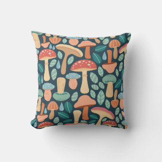 Enchanted Forest Mushroom Pattern Cushion