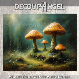Enchanted Forest Mushrooms #2 Decoupage Tissue Paper