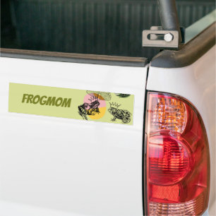 Enchanted Forest Mushrooms and Frogs Custom Bumper Sticker