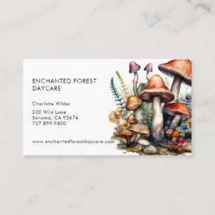 Enchanted Forest Mushrooms Child Daycare Business Card