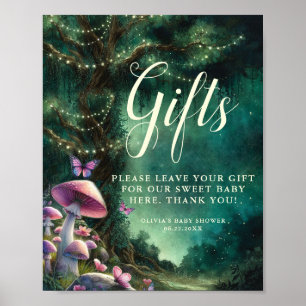 Enchanted Forest Mushrooms Gifts Sign Baby Shower