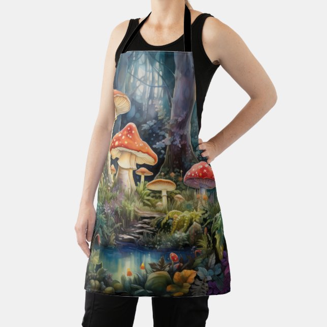 Enchanted Forest Mushrooms | Mystical Fantasy Apron (Insitu)
