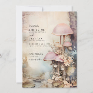 Enchanted Forest Mushrooms Wedding Invitation