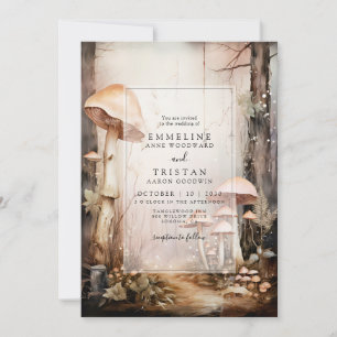 Enchanted Forest Mushrooms Wedding Invitation