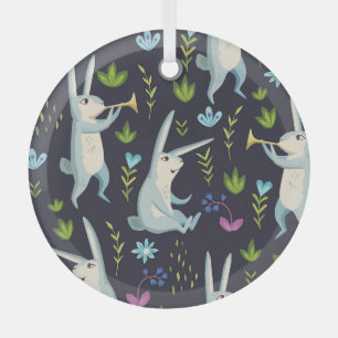 Enchanted Forest: Nature-Inspired Seamless Pattern Glass Tree Decoration
