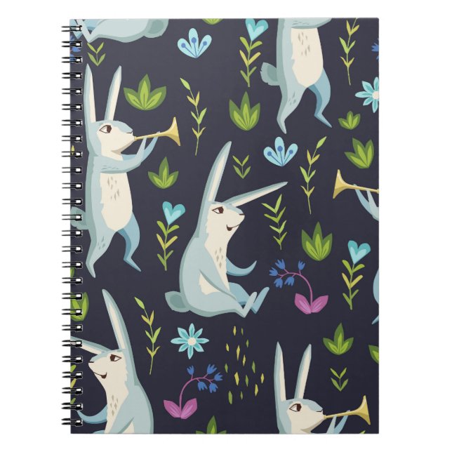 Enchanted Forest: Nature-Inspired Seamless Pattern Notebook (Front)