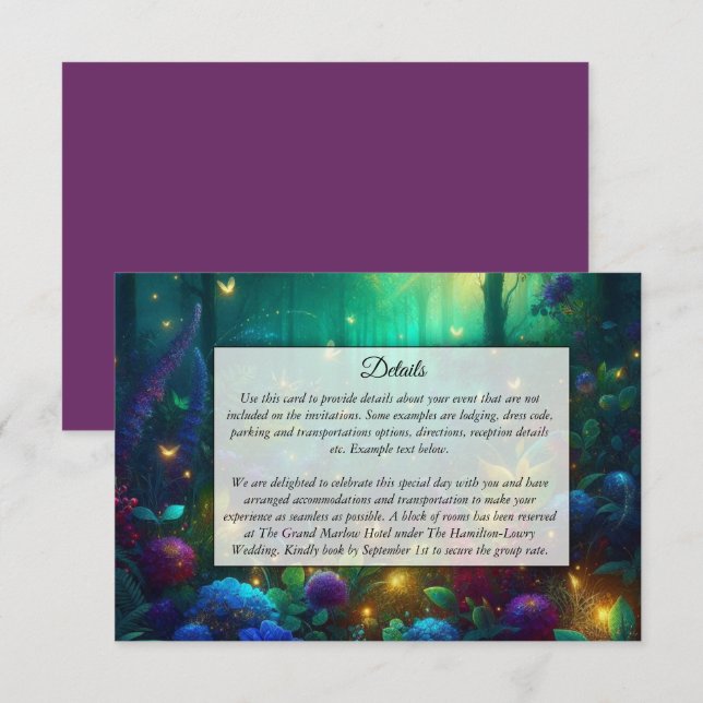 Enchanted Forest of Radiant Jewels Enclosure Card (Front/Back)