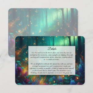 Enchanted Forest of Radiant Jewels Wedding Enclosure Card