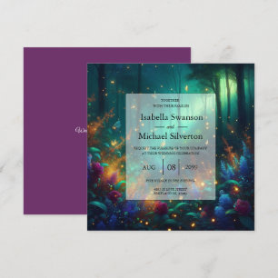 Enchanted Forest of Radiant Jewels Wedding Invitation