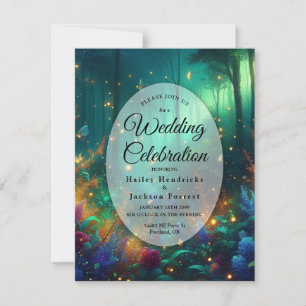Enchanted Forest of Radiant Jewels Wedding Invitation