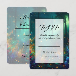 Enchanted Forest of Radiant Jewels Wedding RSVP Card