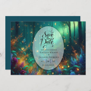 Enchanted Forest of Radiant Jewels Wedding Save The Date