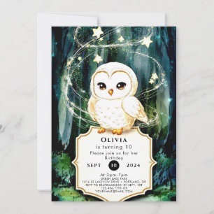 Enchanted Forest Owl Birthday Invitation