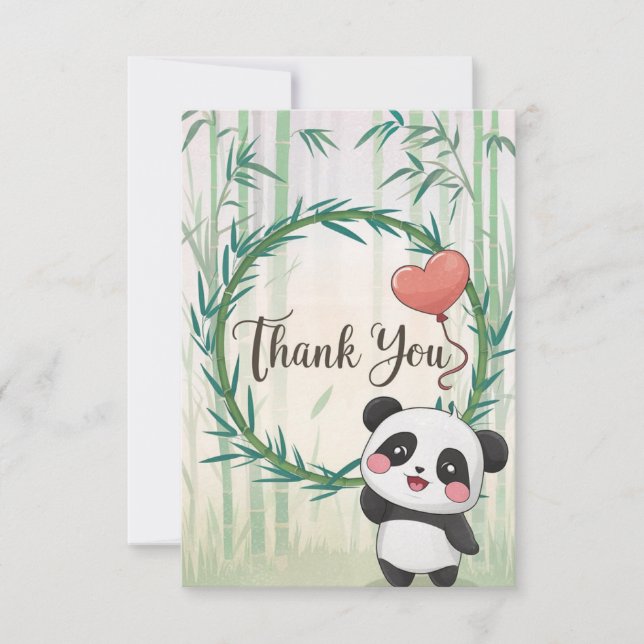 Enchanted Forest Panda  Thank You Card (Front)