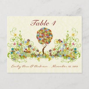 Enchanted Forest Patchwork Fairytale Table Number Postcard