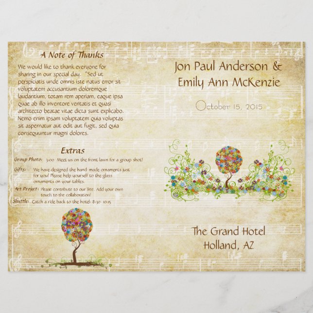 Enchanted Forest Patchwork Floral Fairy Tale Tree (Front)