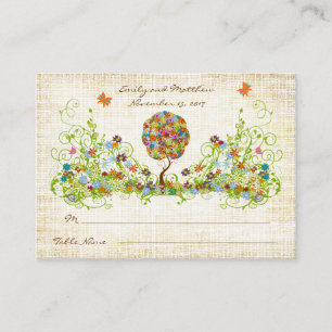 Enchanted Forest Patchwork Floral Fairy Tale Tree Enclosure Card