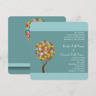 Enchanted Forest Patchwork Floral Fairy Tale Tree Invitation