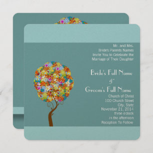 Enchanted Forest Patchwork Floral Fairy Tale Tree Invitation