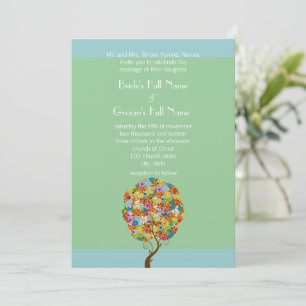Enchanted Forest Patchwork Floral Fairy Tale Tree Invitation
