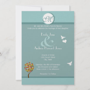 Enchanted Forest Patchwork Floral Fairy Tale Tree Invitation