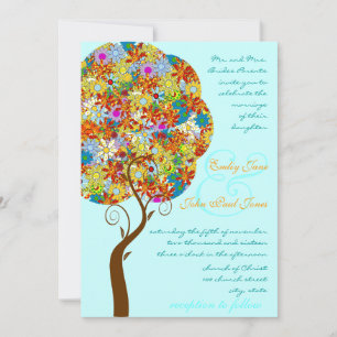 Enchanted Forest Patchwork Floral Fairy Tale Tree Invitation