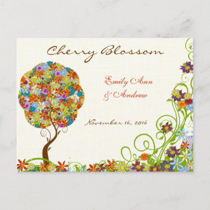 Enchanted Forest Patchwork Floral Fairy Tale Tree Postcard