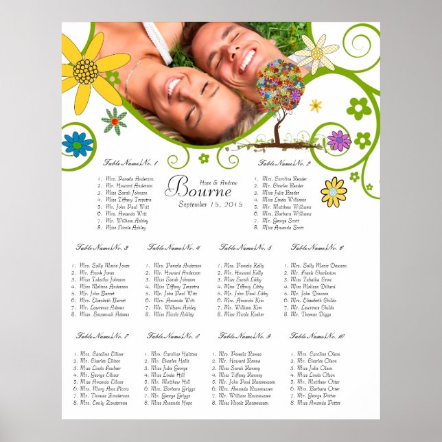Enchanted Forest Patchwork Floral Fairy Tale Tree Poster (Front)