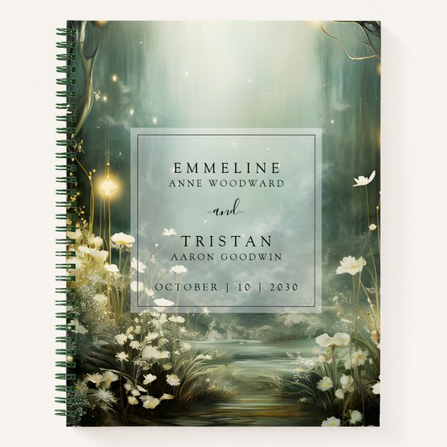 Enchanted Forest Path Of Flowers Wedding Notebook (Front)