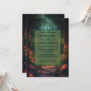 Enchanted Forest Path of Magical flower wedding    Invitation