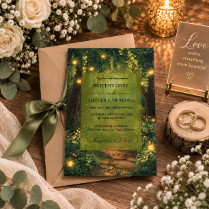 Enchanted Forest Path of Magical flower wedding Invitation