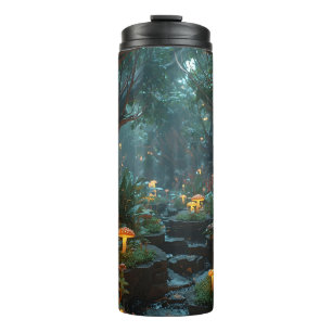 Enchanted Forest Path with Glowing Mushrooms – Fan Thermal Tumbler