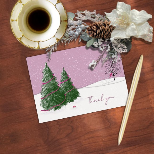 Enchanted Forest Pink  Thank You Card (Creator Uploaded)