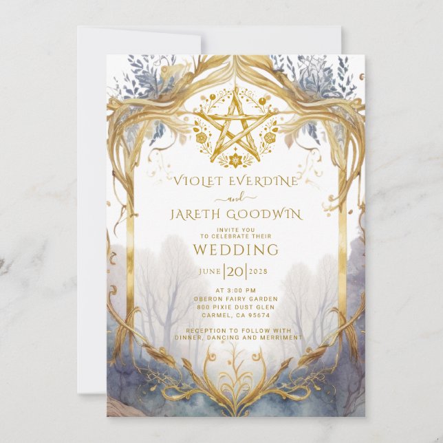 Enchanted Forest Portal Pagan Wedding Invitation (Front)