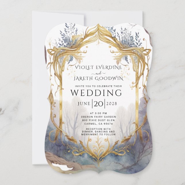Enchanted Forest Portal Wedding Invitation (Front)