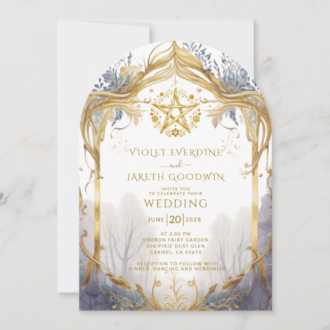 Enchanted Forest Portal Wedding Invitation (Front)