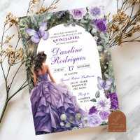Enchanted Forest Purple Quinceanera Invitation