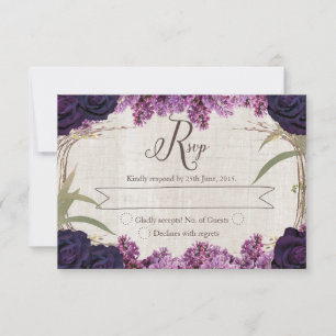 Enchanted Forest Purple Wedding RSVP Card