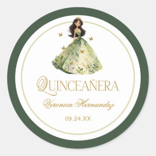 Enchanted Forest Quinceanera Birthday  Classic Round Sticker
