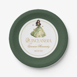 Enchanted Forest Quinceanera Birthday  Paper Plate