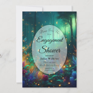 Enchanted Forest Radiant Jewels Engagement Shower Invitation