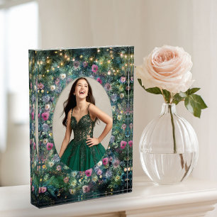 Enchanted Forest Rose Greenery Woodland Fairy Photo Block