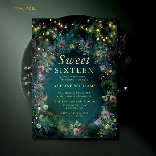 Enchanted Forest Roses Gold Light Magical Sweet 16