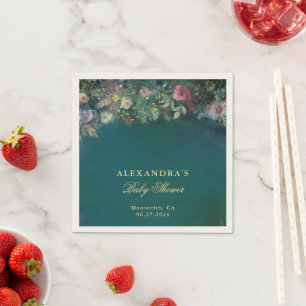 Enchanted Forest Roses Woodland Magic Baby Shower Napkin
