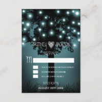 Enchanted Forest Rustic Tree Wedding RSVP Cards